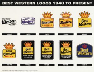 Slik så Best Western- logoene ut frem til 1993.
