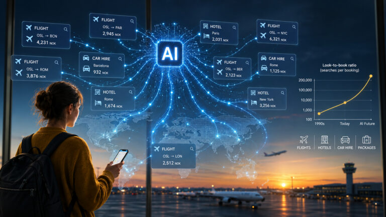 AI kan mangedoble antall reisesøk per bestilling – utfordrer reiselivets «look-to-book»-ratio